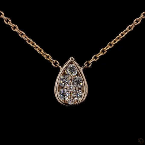 Awaken’s Pear Perfection:  Exquisite Diamond Necklace