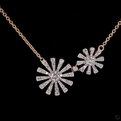 Awaken’s Sunflower Serenity:  Two-Tone Diamond Necklace