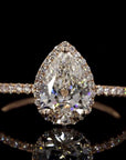 Pristine Pear Dreams: Diamond Adorned Ring