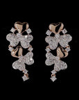 Enchanting Tri-Floral Elegance: Diamond Earrings