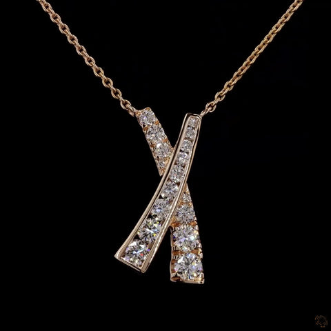 Dazzling Embrace: 'X' Diamond Necklace