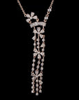 Awaken’s Pear Blossom: Long  Floral Diamond Pendant