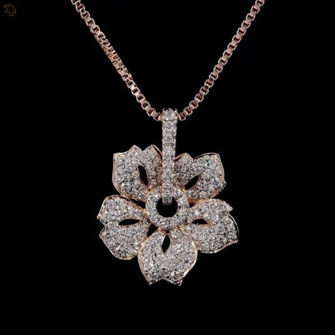 Awaken’s Beauty: Sakura  Flower Diamond Pendant