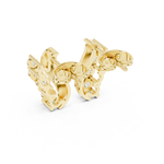 Gold Wave Prong Setting Round Lab Grown Diamond Lumie Earring