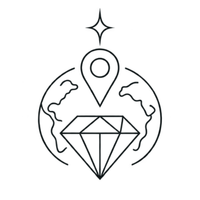 Diamond jewelry location and global sourcing icon