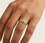 Chord Ring Mixed Cut Three Stone Lab Grown Diamond Baguette Marquise