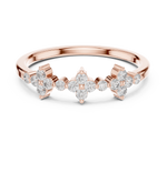 Gold Floral Cluster Prong Setting Round Lab Grown Diamond Caiva Ring
