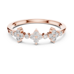 Gold Floral Cluster Prong Setting Round Lab Grown Diamond Caiva Ring