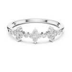 Gold Floral Cluster Prong Setting Round Lab Grown Diamond Caiva Ring