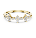 Gold Floral Cluster Prong Setting Round Lab Grown Diamond Caiva Ring
