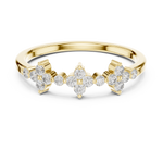 Gold Floral Cluster Prong Setting Round Lab Grown Diamond Caiva Ring