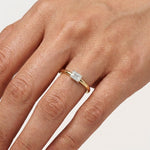 Tableau Ring Emerald Cut Lab Grown Diamond Minimal Plain Band