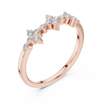 Gold Floral Cluster Prong Setting Round Lab Grown Diamond Caiva Ring