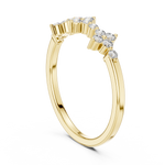 Gold Floral Cluster Prong Setting Round Lab Grown Diamond Caiva Ring