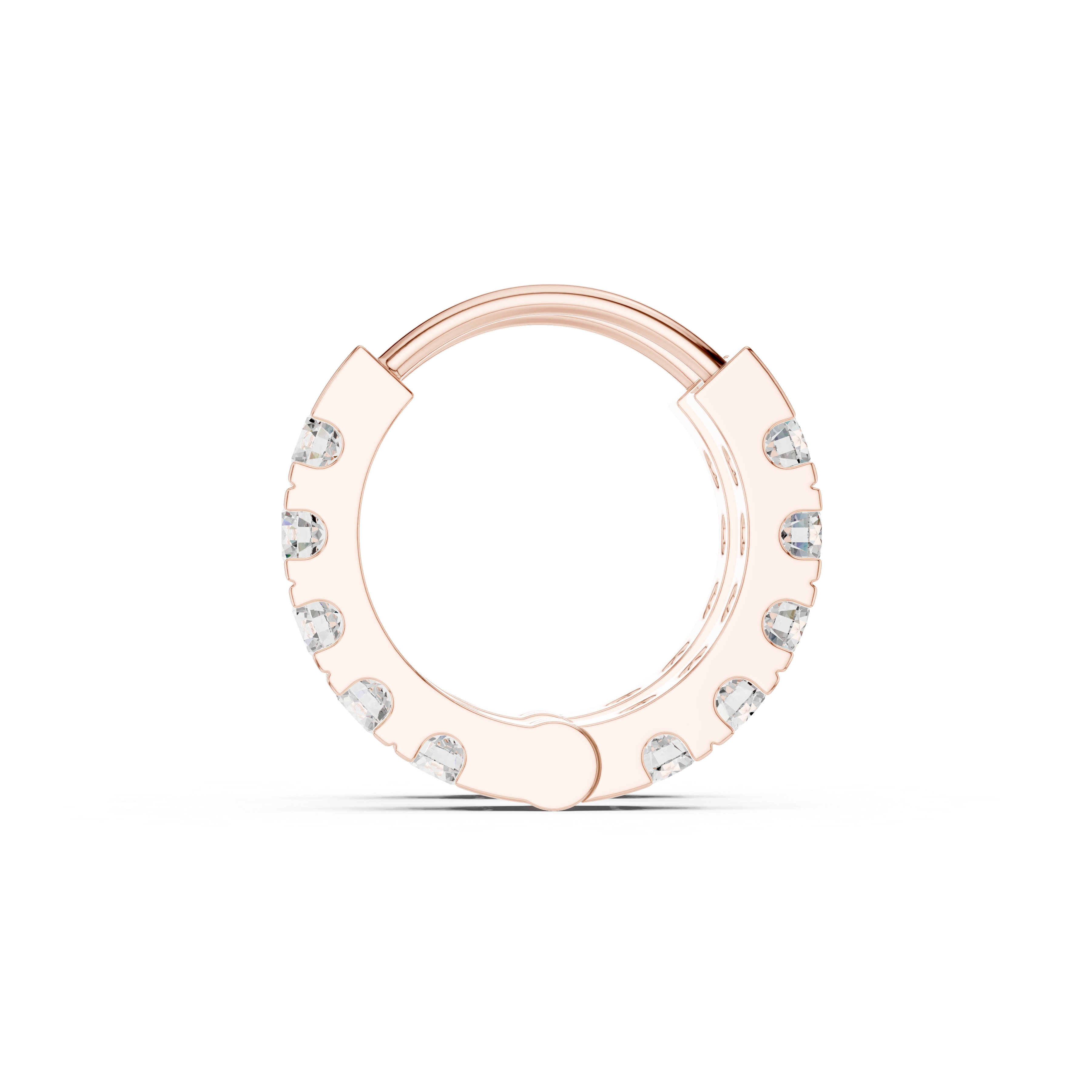 Gold 1Ct Channel Round Lab Grown Diamond Qirex Earring
