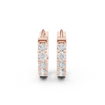Gold 1Ct Channel Round Lab Grown Diamond Qirex Earring