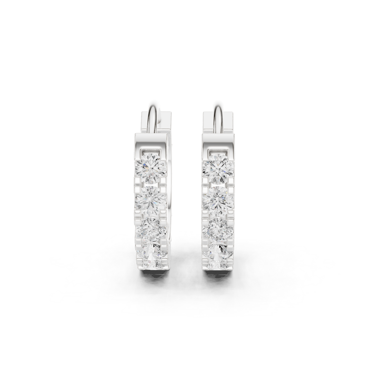 Gold 1Ct Channel Round Lab Grown Diamond Qirex Earring