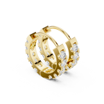 Gold 1Ct Channel Round Lab Grown Diamond Qirex Earring