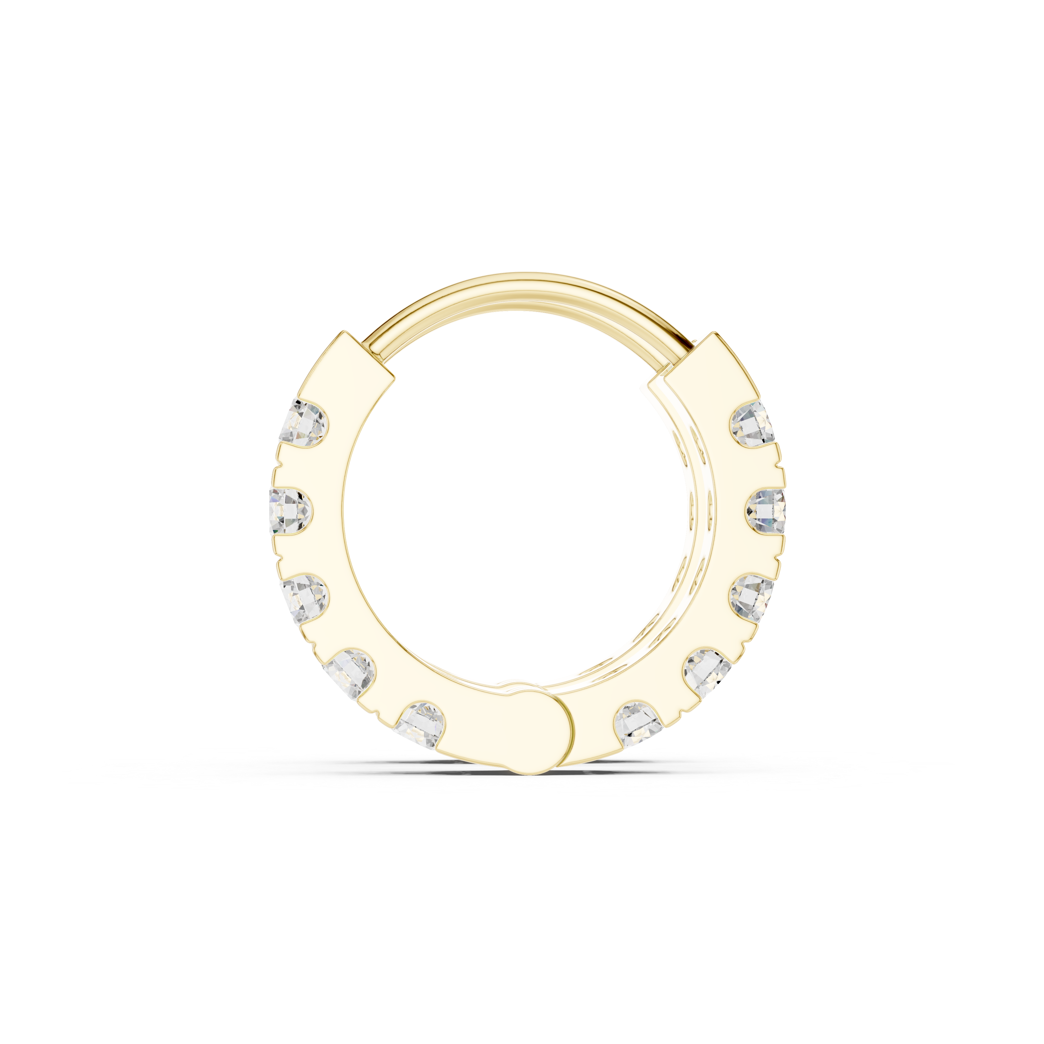 Gold 1Ct Channel Round Lab Grown Diamond Qirex Earring