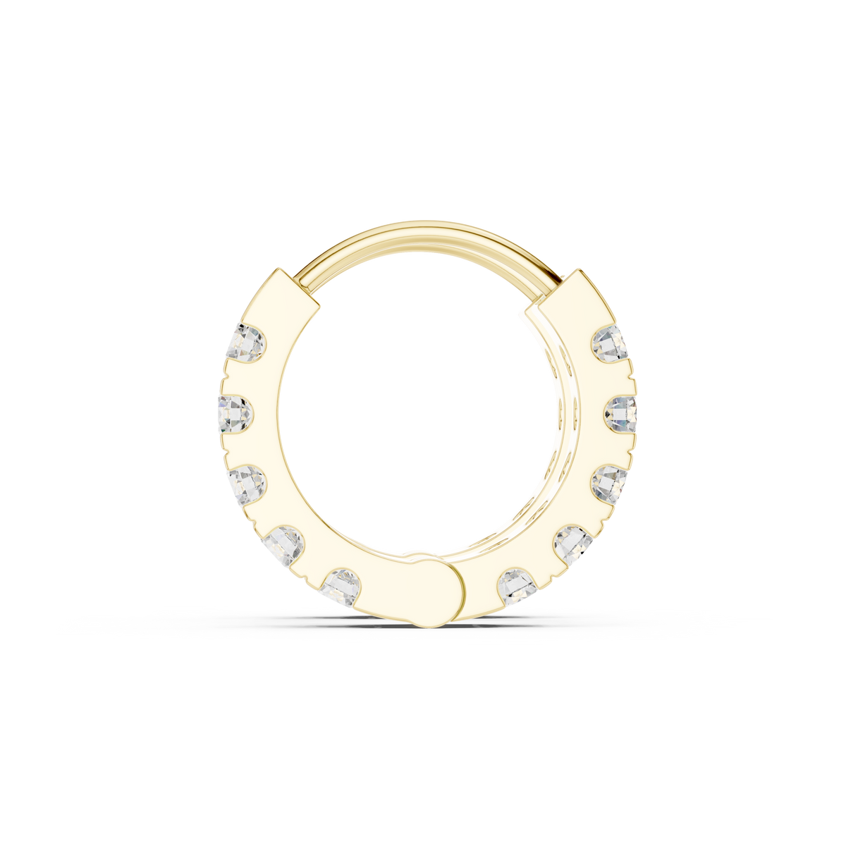 Gold 1Ct Channel Round Lab Grown Diamond Qirex Earring