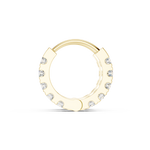 Gold 1Ct Channel Round Lab Grown Diamond Qirex Earring