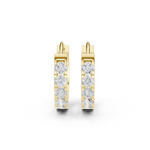 Gold 1Ct Channel Round Lab Grown Diamond Qirex Earring
