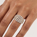 Multi row cluster band round lab grown diamond soleil ring