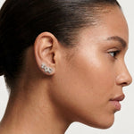 Mixed shapes prong setting lab grown diamond jardin earring