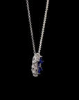 Sapphire Bloom: Marquise Diamond Flower Necklace