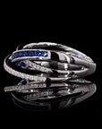 Sapphire Skies Radiance: Criss Cross Diamond Ring