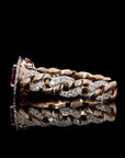 Wine Elegance: Ruby Bliss Diamond Link Ring