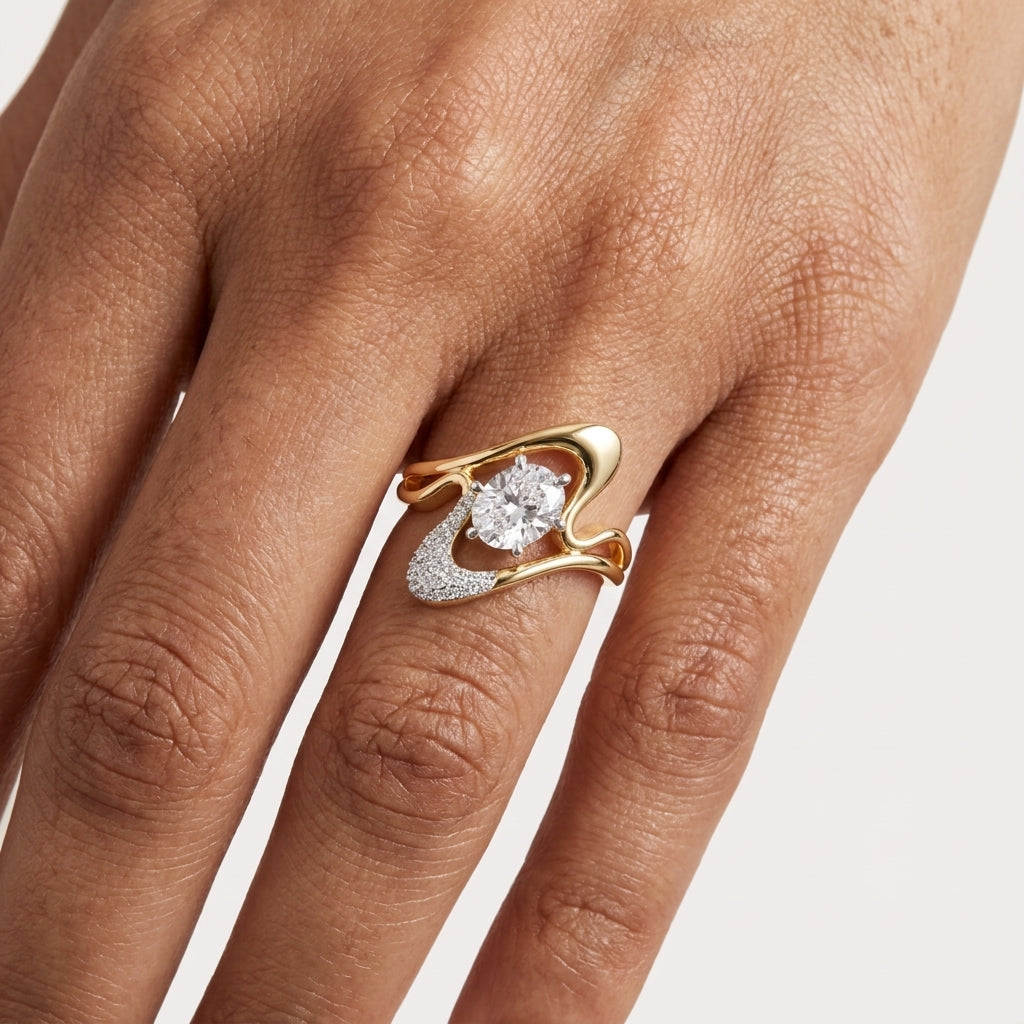 Split shank design oval lab grown diamond marea ring