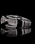 Trilogy Radiance: Raised Solitaire Diamond Ring with Side Diamonds