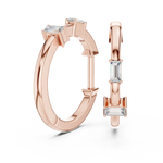 Gold Violeta Baguette Hoop Lab Grown Diamond Earrings