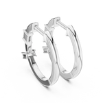 Gold Violeta Baguette Hoop Lab Grown Diamond Earrings