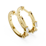 Gold Violeta Baguette Hoop Lab Grown Diamond Earrings