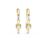 Gold Violeta Baguette Hoop Lab Grown Diamond Earrings