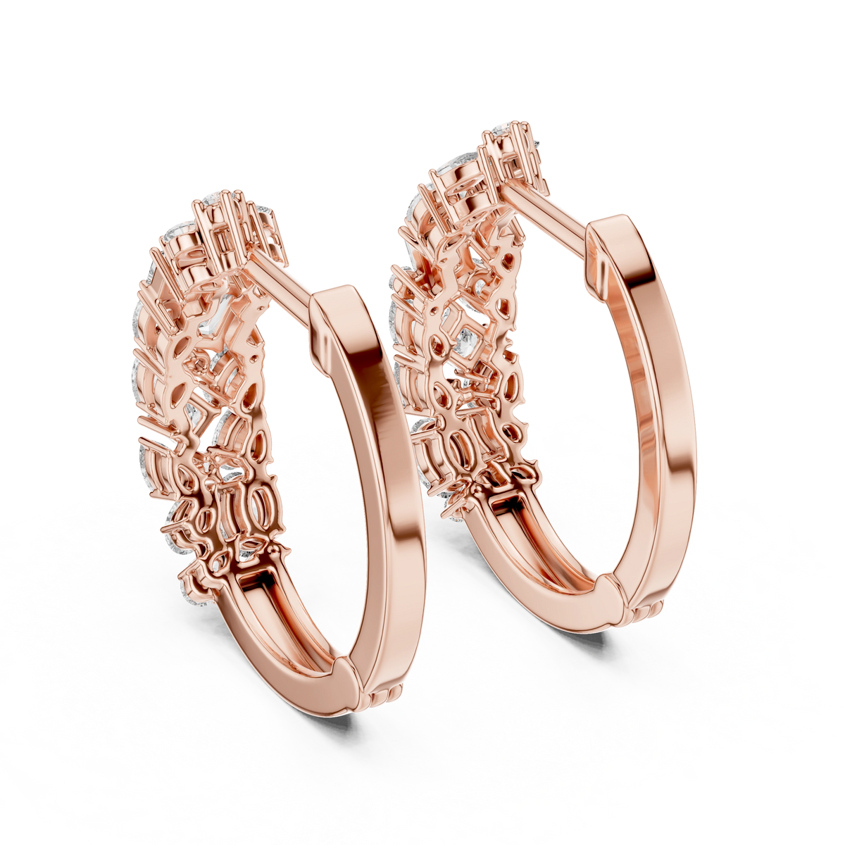 Gold Multi Shape Hoop Lab Grown Diamond Otilia Earrings