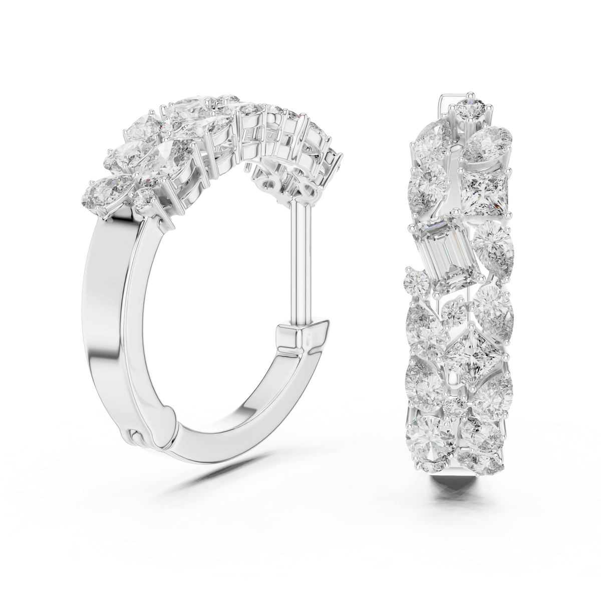 Gold Multi Shape Hoop Lab Grown Diamond Otilia Earrings