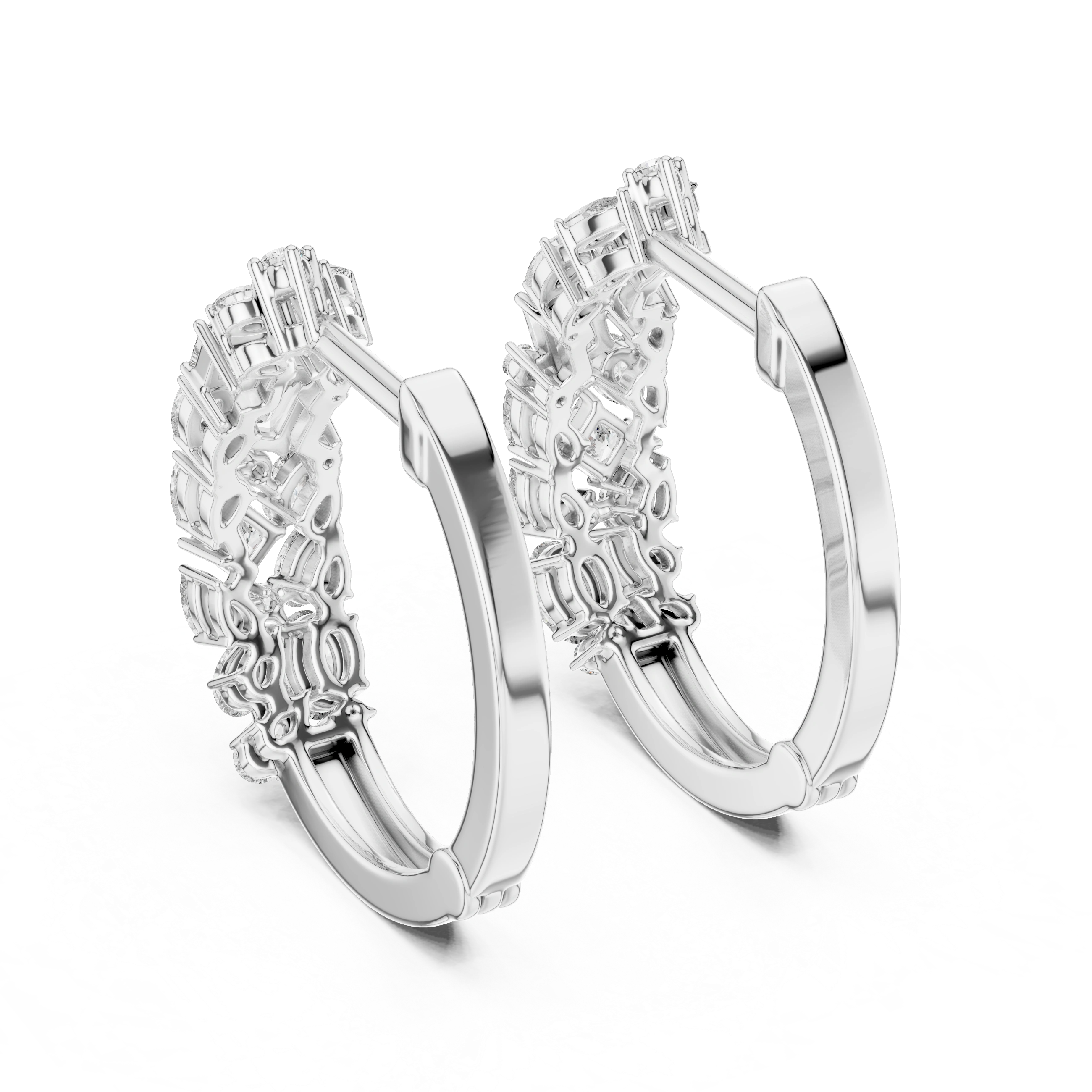 Gold Multi Shape Hoop Lab Grown Diamond Otilia Earrings