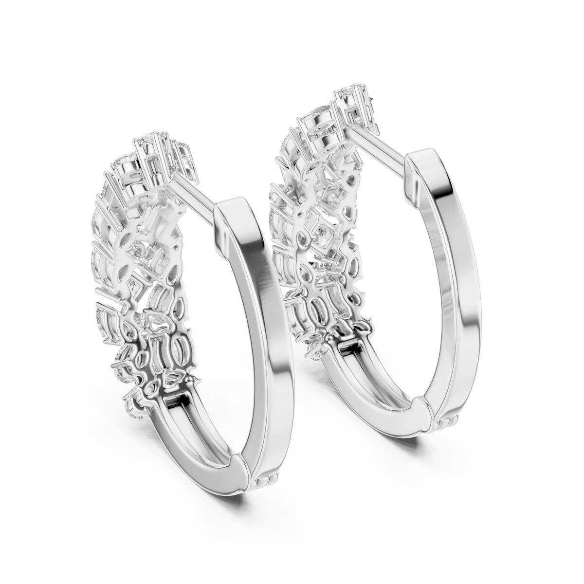 Gold Multi Shape Hoop Lab Grown Diamond Otilia Earrings