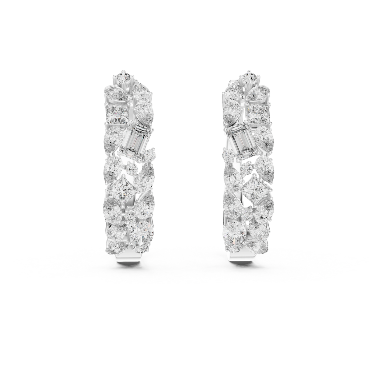 Gold Multi Shape Hoop Lab Grown Diamond Otilia Earrings
