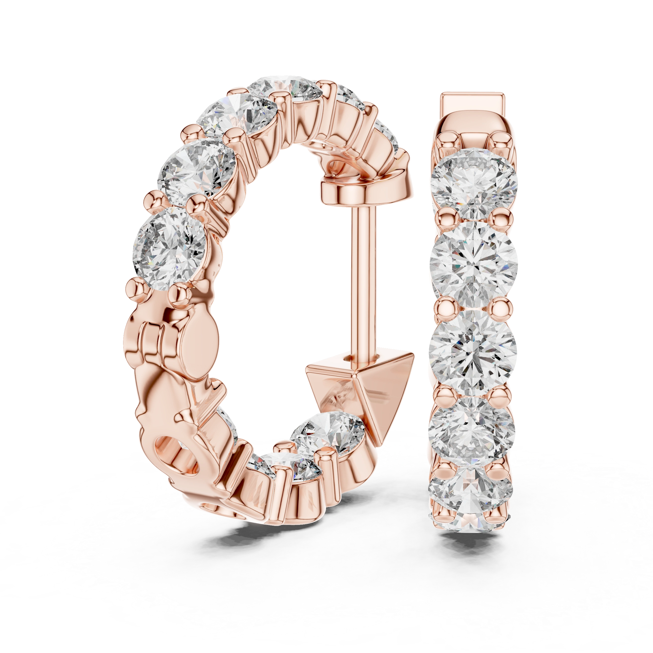 Gold 2Ct Rafael Lab Grown Diamond Hoop Earrings