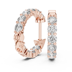 Gold 2Ct Rafael Lab Grown Diamond Hoop Earrings