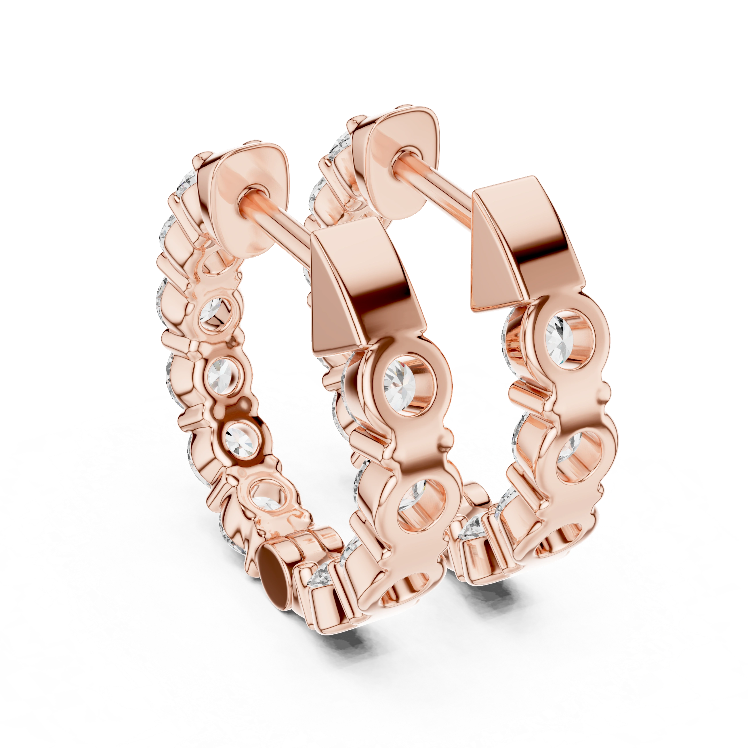 Gold 2Ct Rafael Lab Grown Diamond Hoop Earrings