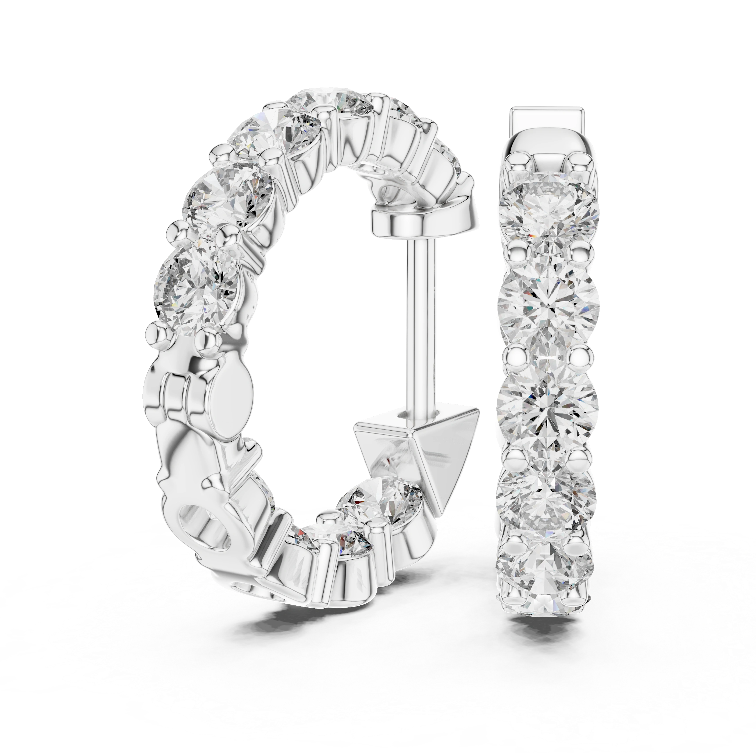 Gold 2Ct Rafael Lab Grown Diamond Hoop Earrings