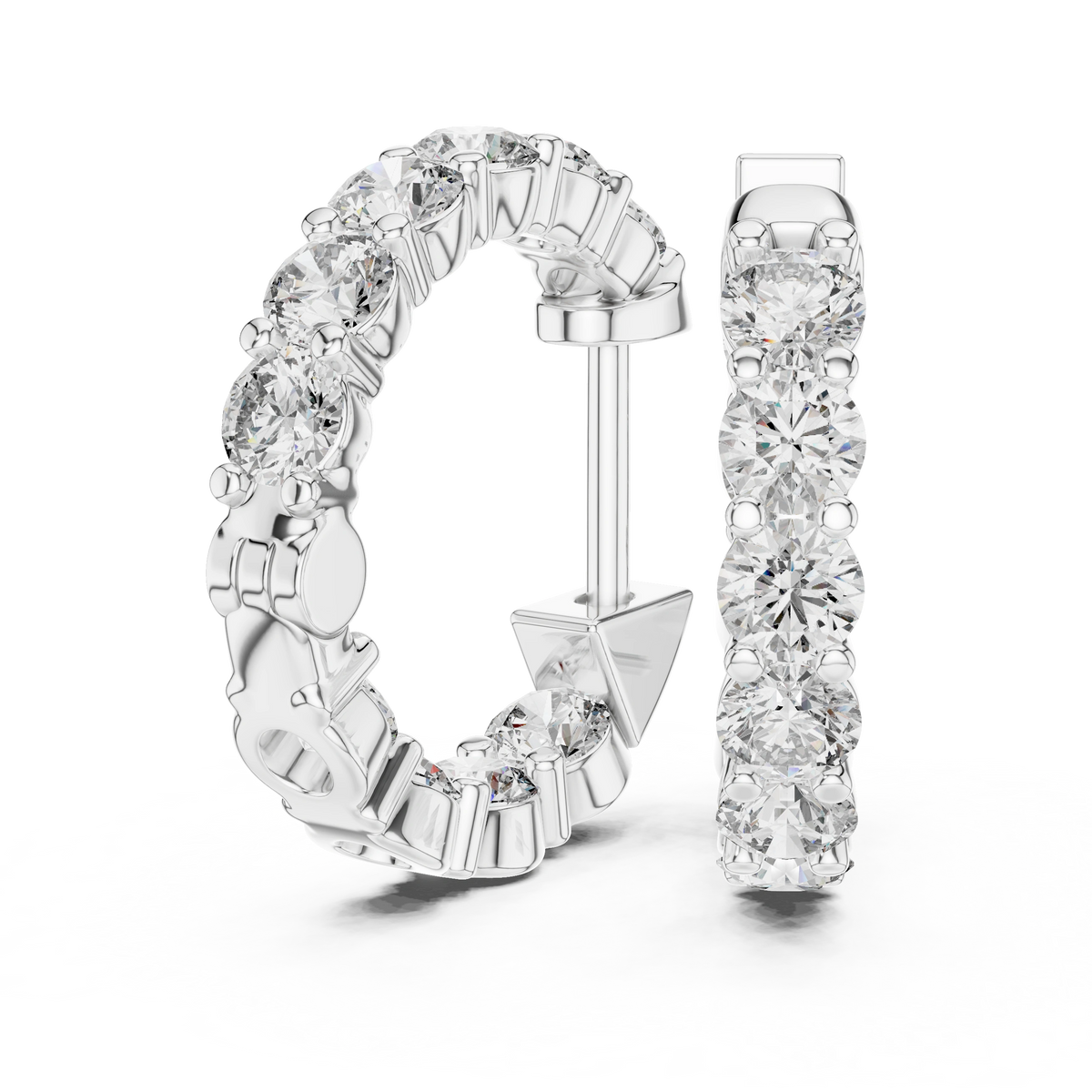 Gold 2Ct Rafael Lab Grown Diamond Hoop Earrings