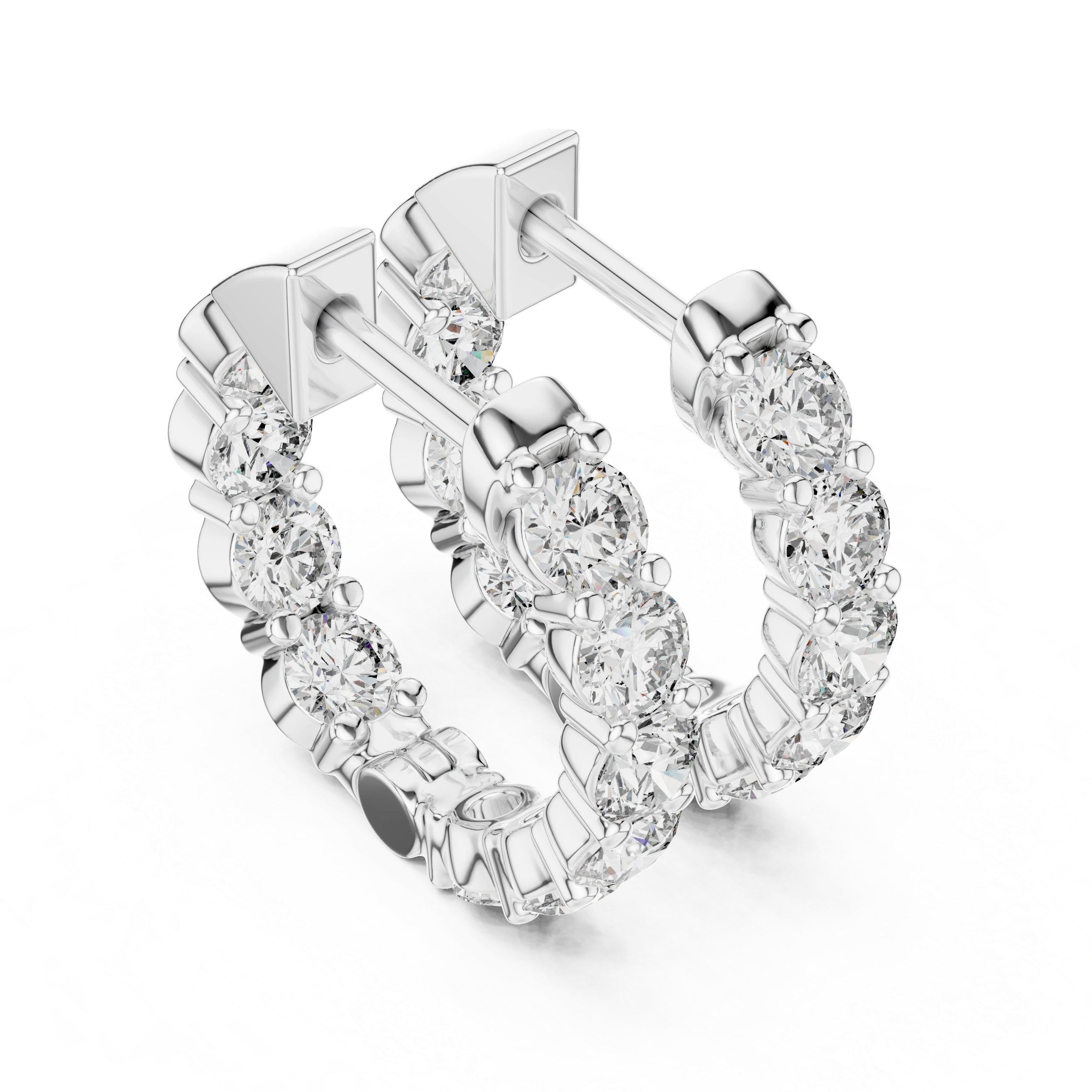 Gold 2Ct Rafael Lab Grown Diamond Hoop Earrings
