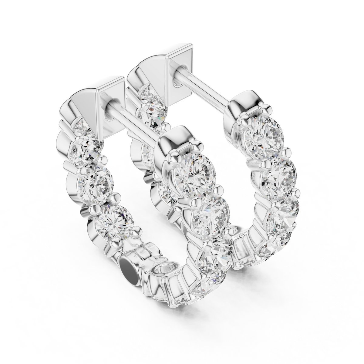 Gold 2Ct Rafael Lab Grown Diamond Hoop Earrings