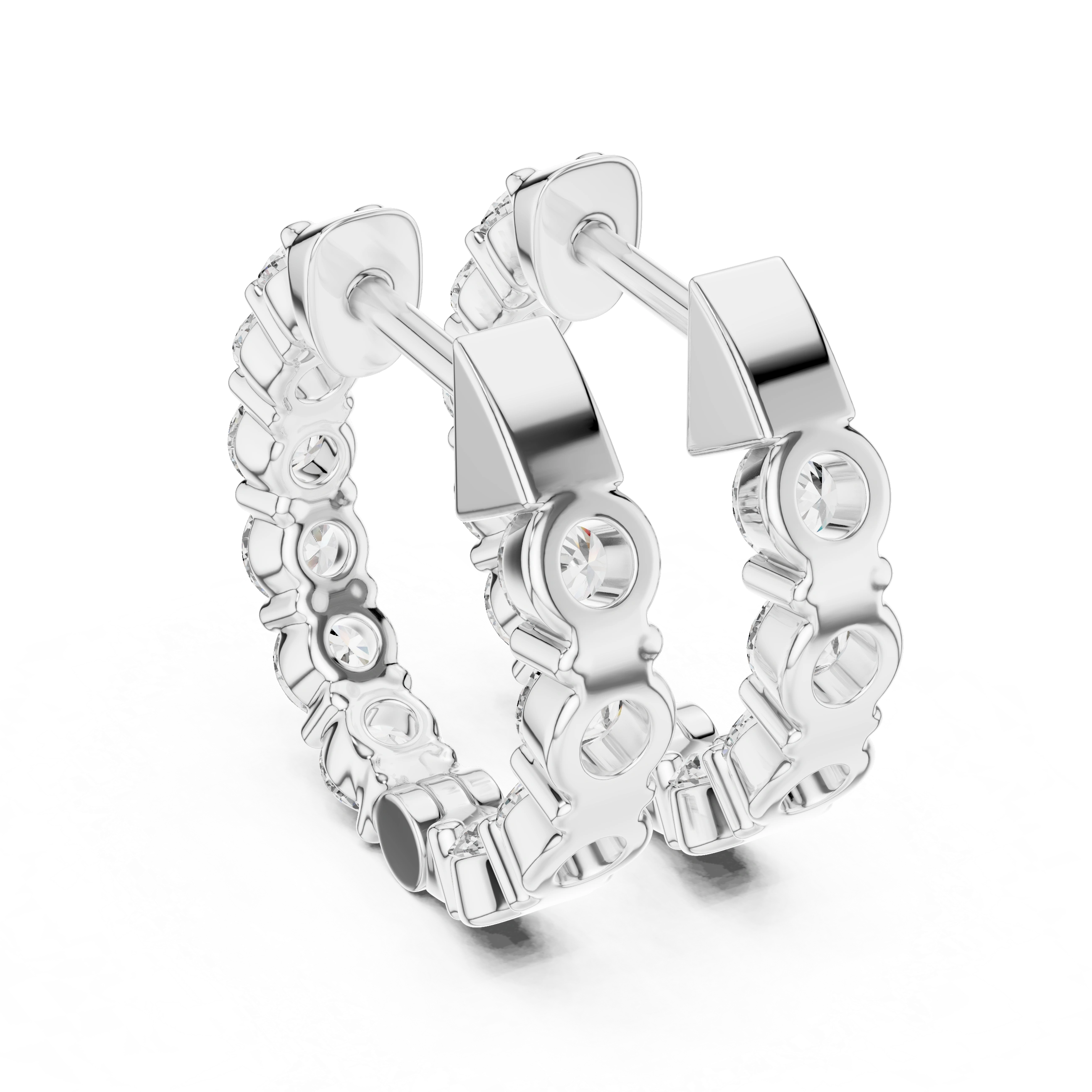 Gold 2Ct Rafael Lab Grown Diamond Hoop Earrings